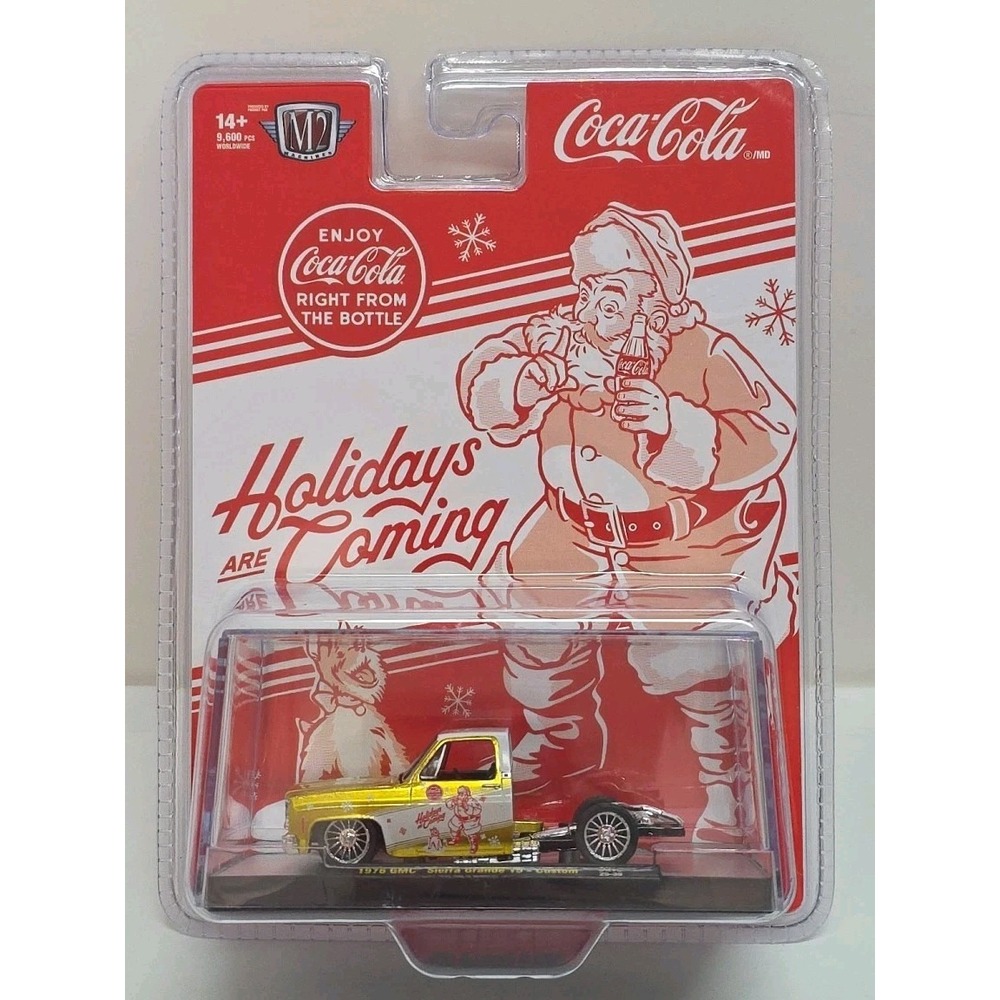 2025 M2 Machines Coca Cola Christmas Holidays 1976 GMC Sierra‎ Grande 15-Custom